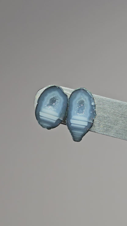 Tabasco Geode Cabochon Pair | Natural Mexican Geode