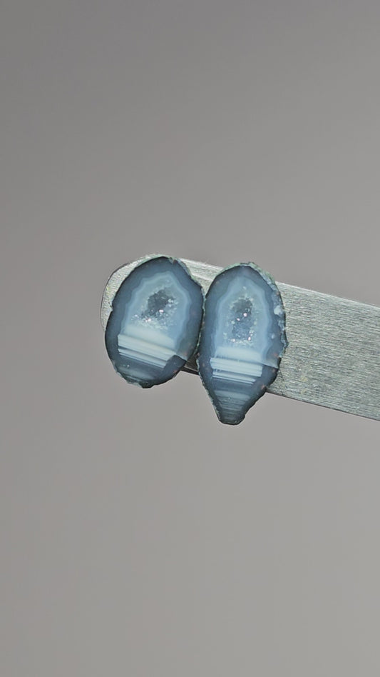 Tabasco Geode Cabochon Pair | Natural Mexican Geode