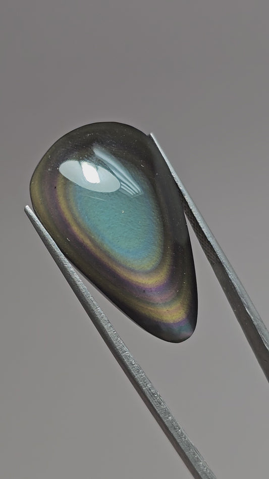 Rainbow obsidian Cabochon | Natural Mexican Obsidian for Silversmiths