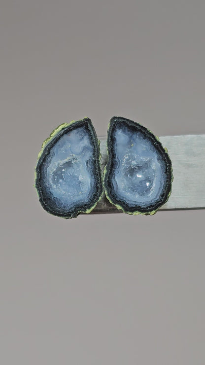 Tabasco Geode Cabochon Pair | Natural Mexican Geode