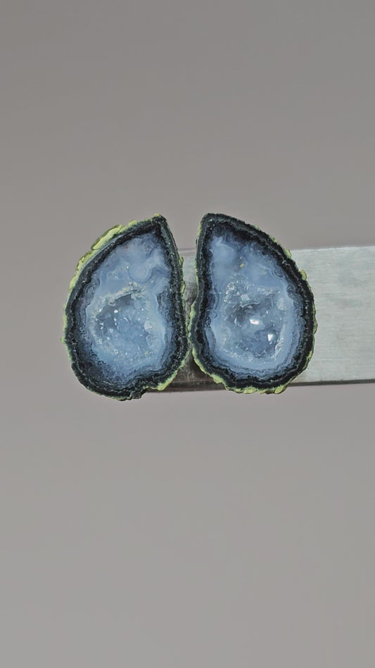 Tabasco Geode Cabochon Pair | Natural Mexican Geode