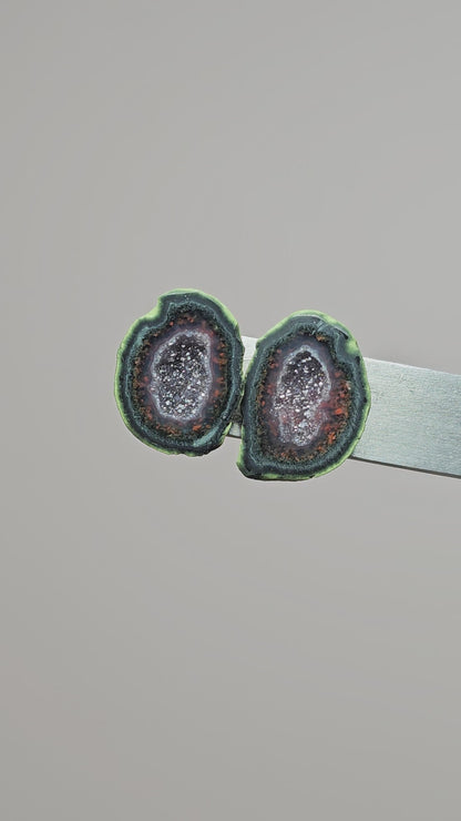 Tabasco Geode Cabochon Pair | Natural Mexican Geode