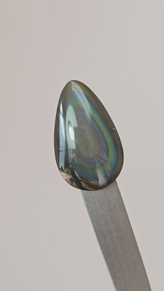 Rainbow obsidian Cabochon | Natural Mexican Obsidian for Silversmiths