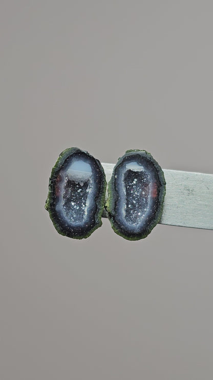 Tabasco Geode Cabochon Pair | Natural Mexican Geode