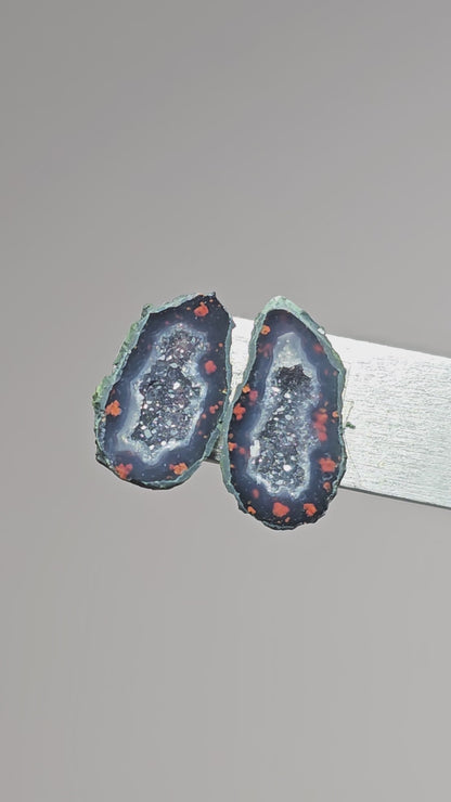 Tabasco Geode Cabochon Pair | Natural Mexican Geode