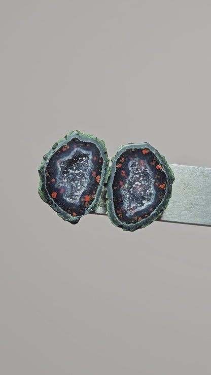 Tabasco Geode Cabochon Pair | Natural Mexican Geode