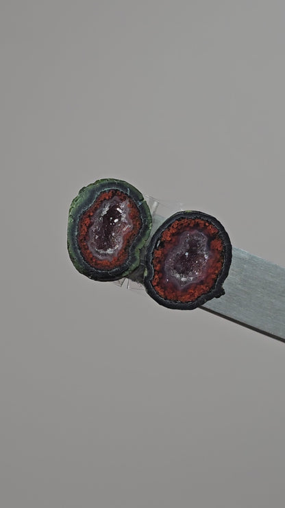 Tabasco Geode Cabochon Pair | Natural Mexican Geode