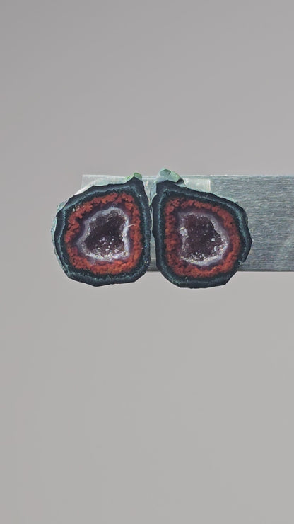 Tabasco Geode Cabochon Pair | Natural Mexican Geode