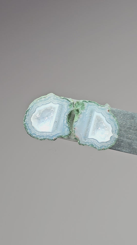 Tabasco Geode Cabochon Pair | Natural Mexican Geode