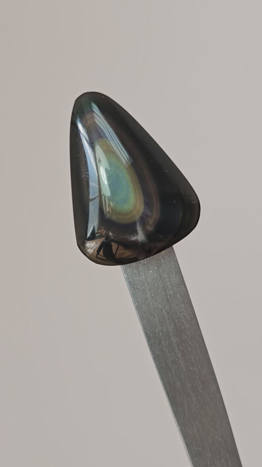 Rainbow obsidian Cabochon | Natural Mexican Obsidian for Silversmiths