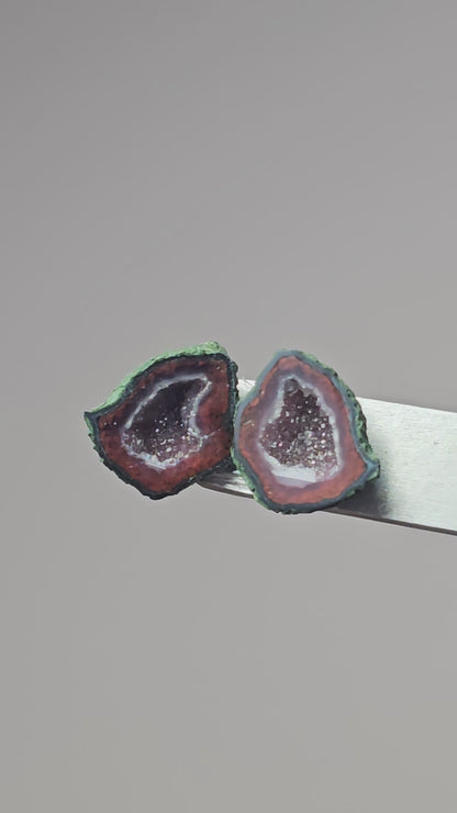 Tabasco Geode Cabochon Pair | Natural Mexican Geode