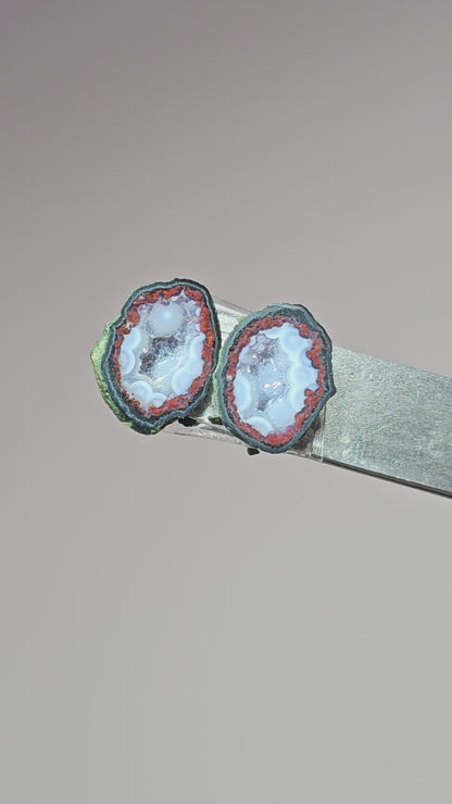 Tabasco Geode Cabochon Pair | Natural Mexican Geode