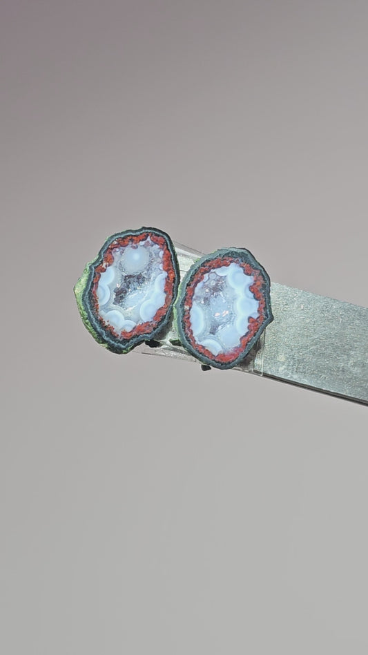 Tabasco Geode Cabochon Pair | Natural Mexican Geode