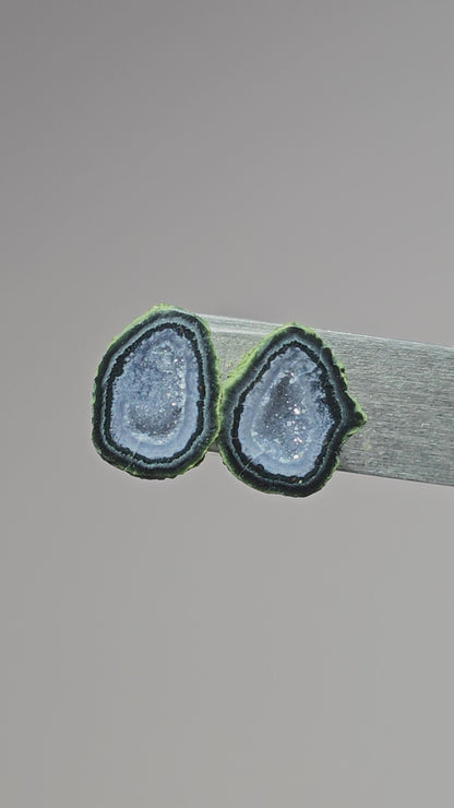 Tabasco Geode Cabochon Pair | Natural Mexican Geode
