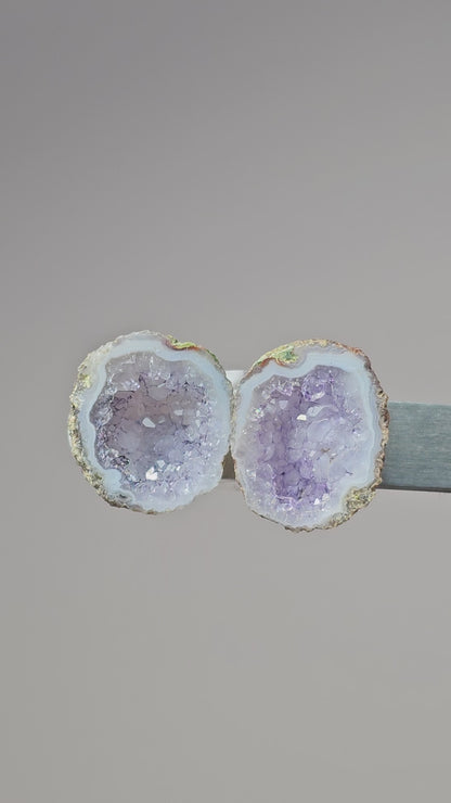 Tabasco Geode Cabochon Pair | Natural Mexican Geode