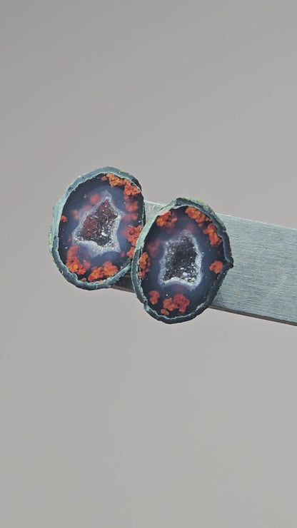 Tabasco Geode Cabochon Pair | Natural Mexican Geode