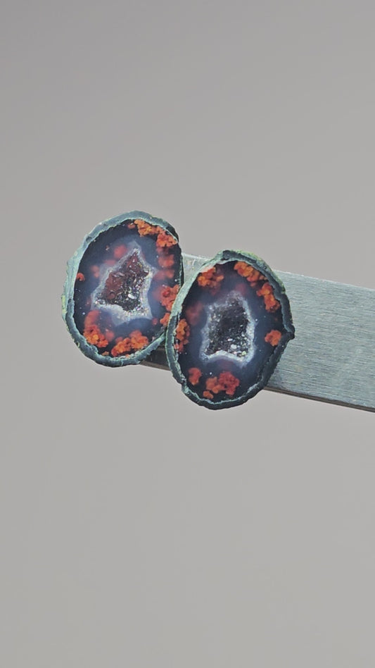 Tabasco Geode Cabochon Pair | Natural Mexican Geode