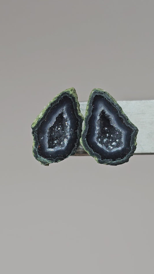 Tabasco Geode Cabochon Pair | Natural Mexican Geode