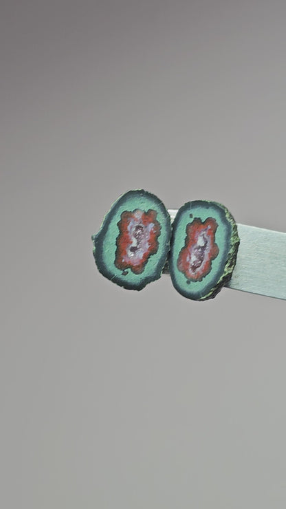 Tabasco Geode Cabochon Pair | Natural Mexican Geode