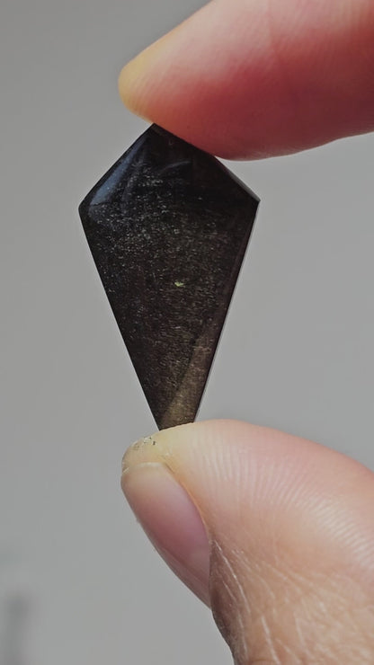Gold Sheen Obsidian Long Diamond Cabochon | Natural Mexican Obsidian for Silversmiths