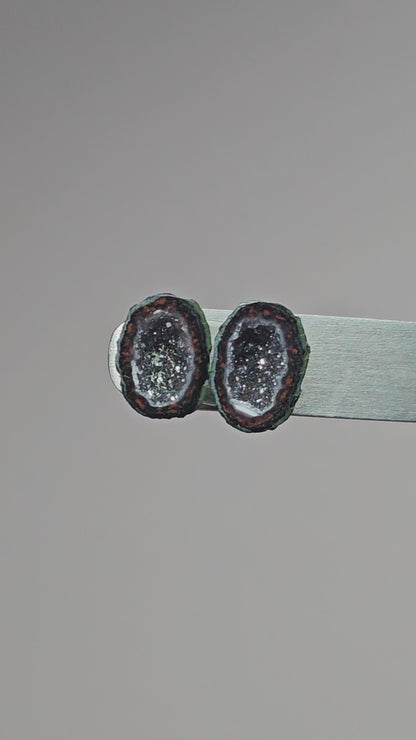 Tabasco Geode Cabochon Pair | Natural Mexican Geode