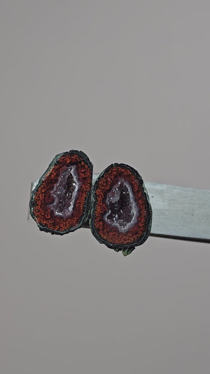 Tabasco Geode Cabochon Pair | Natural Mexican Geode