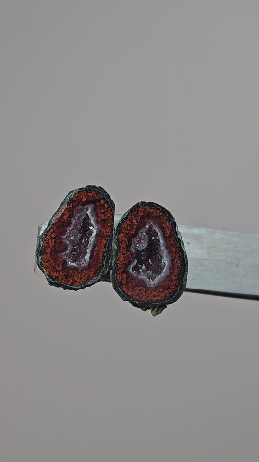 Tabasco Geode Cabochon Pair | Natural Mexican Geode