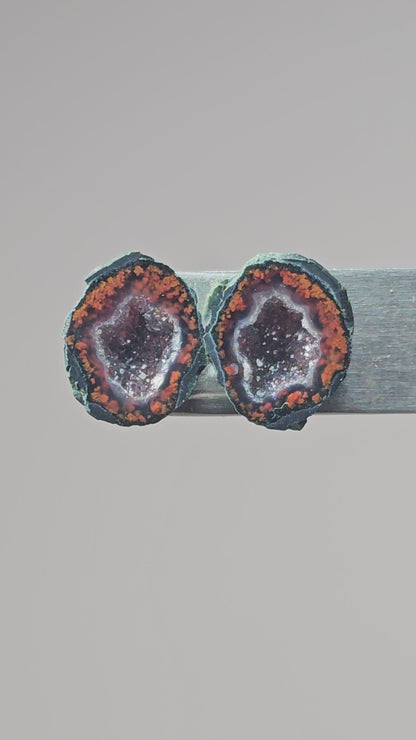 Tabasco Geode Cabochon Pair | Natural Mexican Geode