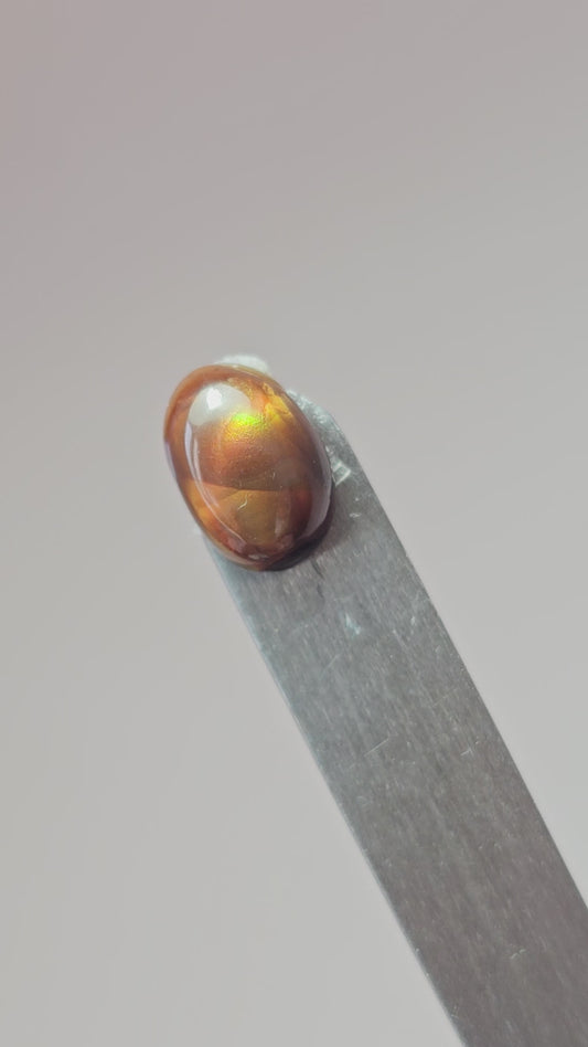 Mexican Fire Agate Cabochon – Natural Iridescent Gemstone
