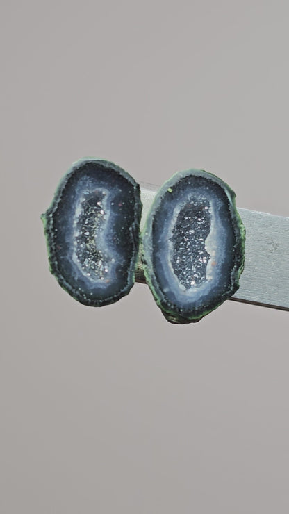 Tabasco Geode Cabochon Pair | Natural Mexican Geode