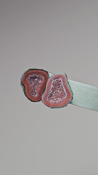 Tabasco Geode Cabochon Pair | Natural Mexican Geode