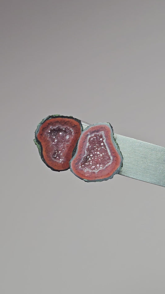 Tabasco Geode Cabochon Pair | Natural Mexican Geode