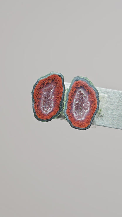 Tabasco Geode Cabochon Pair | Natural Mexican Geode
