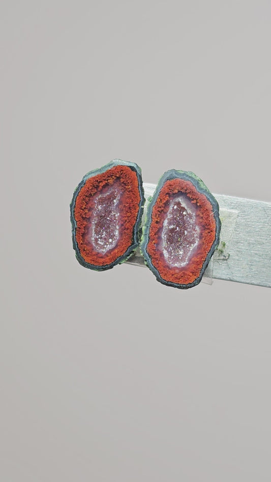 Tabasco Geode Cabochon Pair | Natural Mexican Geode