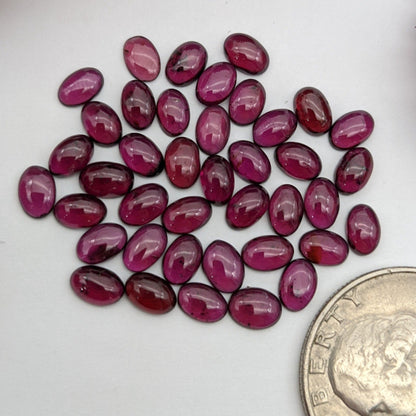 Rhodolite garnet oval Cabochon lots